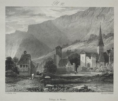 Picturesque and Romantic Voyages in Ancient France. Franche Comté: Abbey of Baume, Baume-les-Messieurs by James Duffield Harding