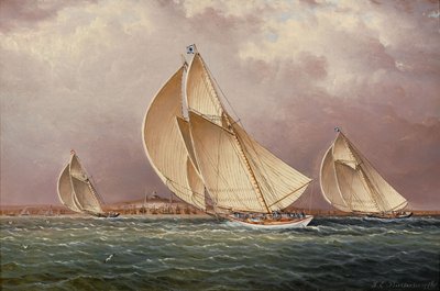 Yachting in Boston Harbor by James E. Buttersworth