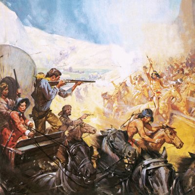American pioneers shooting red indians by James Edwin McConnell