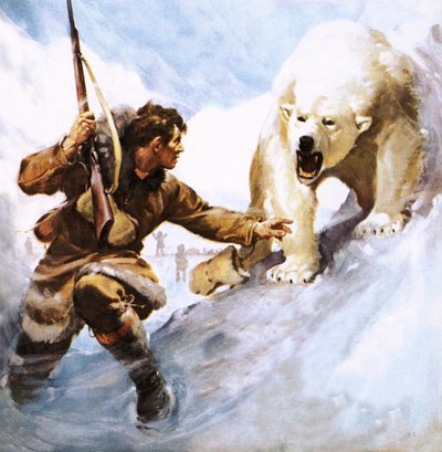 Vilhjalmar Stefansson Being Attacked by a Polar Bear by James Edwin McConnell