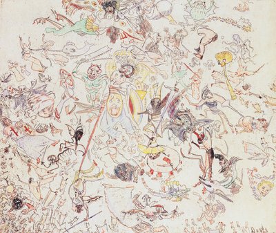 Devils beating angels and archangels by James Ensor