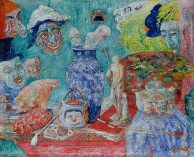 Still Life with Masks (Bric-a-Brac) 1896 by James Ensor