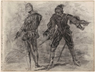 Two Spanish Noblemen with Swords (frontal view, back view) by James Ensor