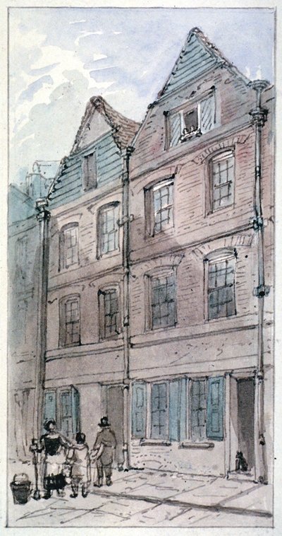 Houses in Blackhorse Alley, Fleet Street, City of London by James Findlay