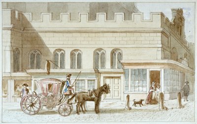 Shop fronts by St Dunstan-in-the-West, Fleet Street, City of London, 1820 by James Findlay
