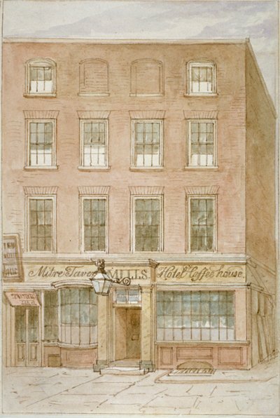 The Mitre Tavern, coffee house and hotel on Mitre Court, Fleet Street, City of London by James Findlay
