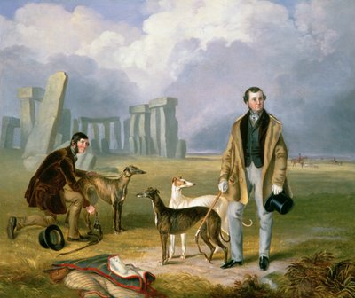 Charles Randell with Greyhounds by James Flewitt Mullock