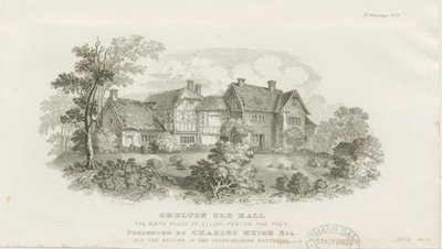 Shelton Old Hall: Steel Engraving by James Flewitt Mullock