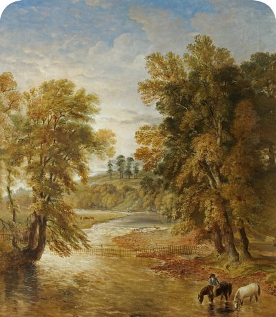 Tredegar Park from the Ebbw Bridge, 1883 by James Flewitt Mullock