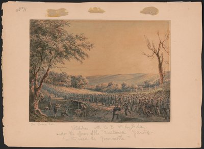 Sketches with Co. B, 8th Reg. Pa. Ma. under the Officers of the Old Southwark Guard on the Road to Greencastle by James Fuller Queen