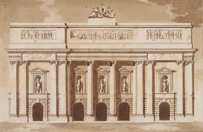 Elevation for the West Front of Parliament House, Dublin, c.1787 by James Gandon