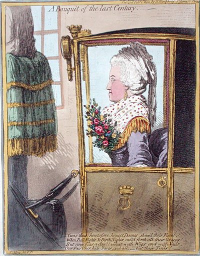 A Bouquet of the Last Century, published by Hannah Humphrey in 1802 by James Gillray