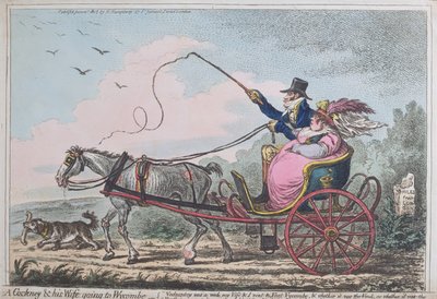 A Cockney and His Wife Going to Wycombe, published by Hannah Humphrey in 1805 by James Gillray