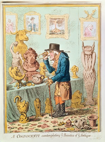 A Cognocenti Contemplating Ye Beauties of Ye Antique by James Gillray