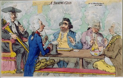 A Smoking Club (published by Hannah Humphrey in 1793) by James Gillray