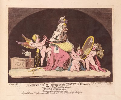 A Vestal of -93, trying on the Cestus of Venus, pub. 1793 by James Gillray