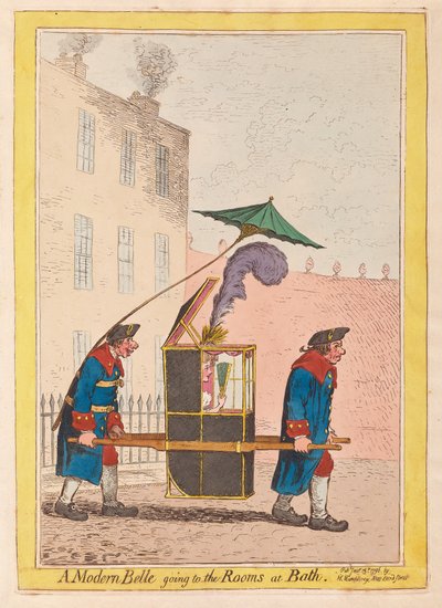 A modern Belle going to the Rooms at Bath, pub. 1796 by James Gillray