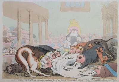 Anticipation, or The Approaching Fate of the French Commercial Treaty, published by W. Holland in 1786 by James Gillray