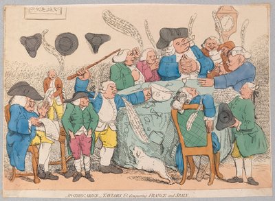 Apothecaries, Taylors, etc. conquering France and Spain, pub. 1779 by James Gillray
