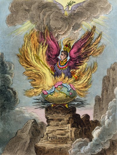 Apotheosis of the Corsican Phoenix, Published by Hannah Humphrey in 1808 by James Gillray