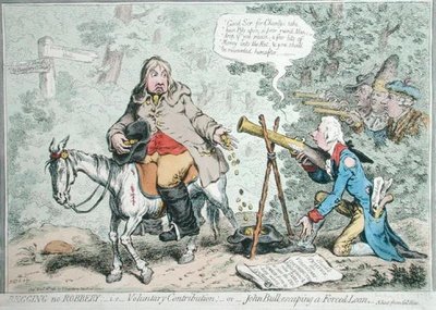 Begging No Robbery: i.e. Voluntary Contribution, or John Bull Escaping a Forced Loan by James Gillray