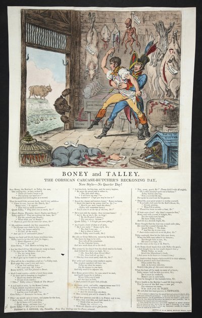 Boney and Talley, The Corsican Carcase-Butchers Reckoning Day - No Quarter Day! by James Gillray
