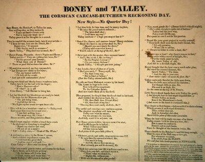 Boney and Talley, The Corsican Carcase - Butchers Reckoning Day, published by Hannah Humphrey, 1803 by James Gillray