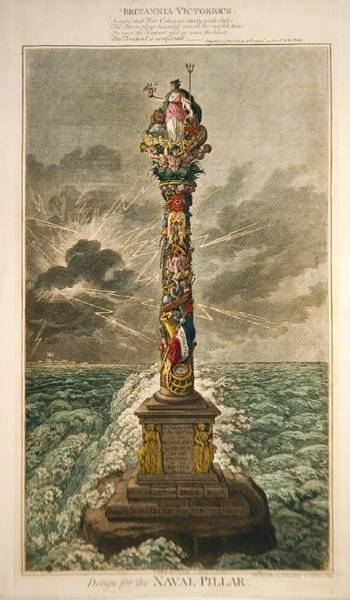 Britannia Victorious, Design for the Naval Pillar, published by Hannah Humphrey by James Gillray