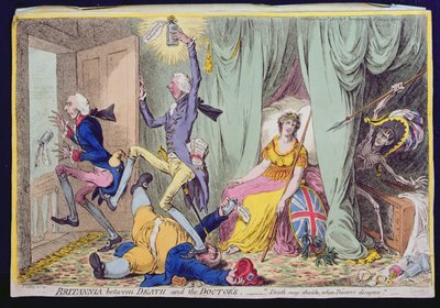 Britannia between Death and the Doctors by James Gillray