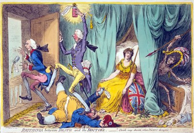 Britannia between death and the Doctors by James Gillray