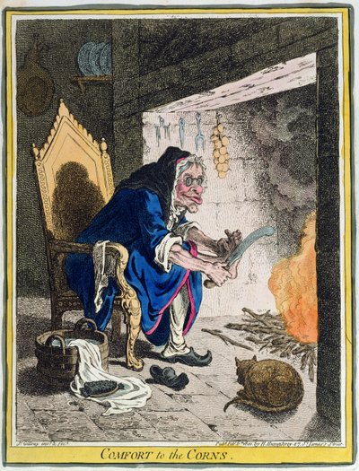 Comfort to the Corns, published by Hannah Humphrey in 1800 by James Gillray