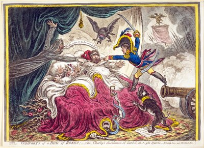Comforts of a Bed of Roses by James Gillray