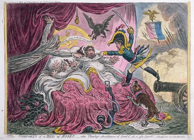 Comforts of a Bed of Roses, Published by Hannah Humphrey in 1806 by James Gillray