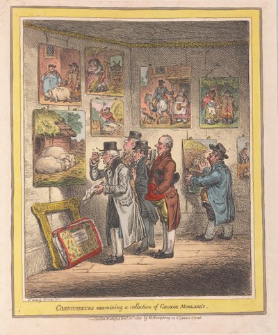 Connoisseurs Examining a Collection of George Morlands by James Gillray