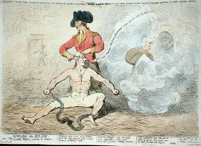 Cooling the Brain, or The Little Mayor Shaving the Shaver by James Gillray