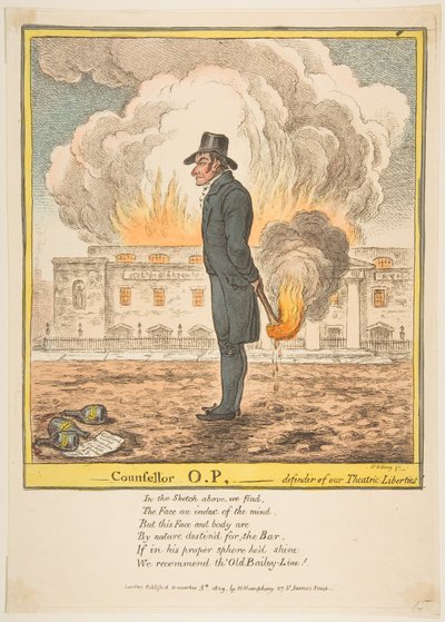 Counsellor O.P.-Defender of our Theatric Liberties by James Gillray