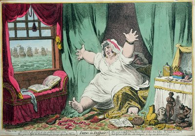 Dido in Despair, published by Hannah Humphrey by James Gillray