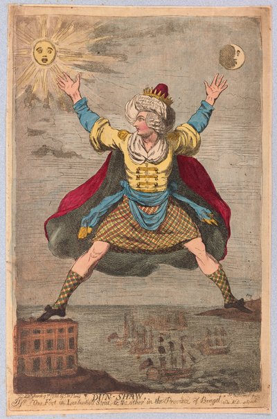 Dun-Shaw, One Foot in Leadenhall Street & the other in the Province of Bengal by James Gillray