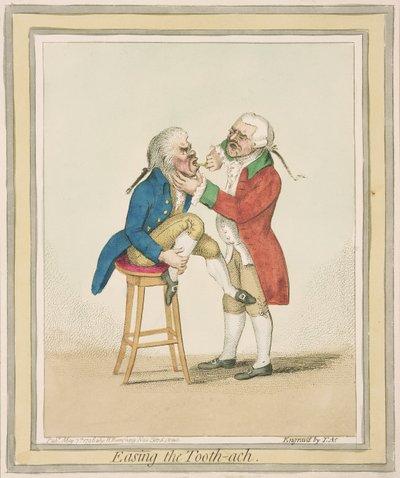Easing the Tooth-ach, Published by Hannah Humphrey by James Gillray