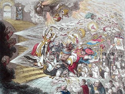 End of the Irish Farce of Catholic Emancipation, published by Hannah Humphrey in 1805 by James Gillray