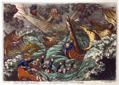End of the Irish Invasion - or - The Destruction of the French Armada by James Gillray