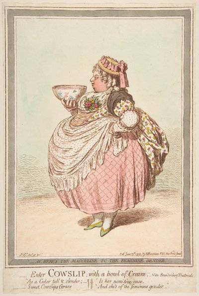 Enter Cowslip with a Bowl of Cream by James Gillray