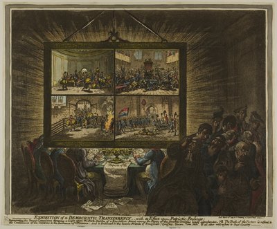Exhibition of a Democratic Transparency, with its Effect Upon Patriotic Feelings by James Gillray