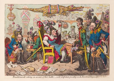 French Generals retiring on account of their health:- with Lepaux presiding in the Directorial Dispensary by James Gillray