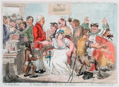 Gillray Cartoon on Vaccination Against Smallpox Using Cowpox Serum by James Gillray