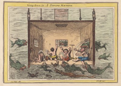 Going Down in a Diving Machine by James Gillray