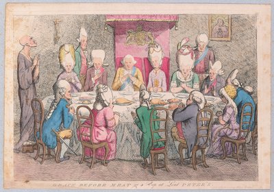 Grace before Meat or a Peep at Lord Peters, pub. 1779 by James Gillray