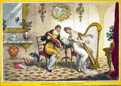 Harmony Before Matrimony, Published by Hannah Humphrey, 25th October 1805 by James Gillray
