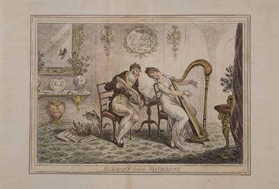 Harmony before Matrimony, published by Hannah Humphrey, 1805 by James Gillray