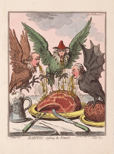 Harpyes defiling the Feast by James Gillray